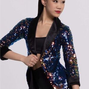 Weissman Blue Sequin Kids Dance Costume